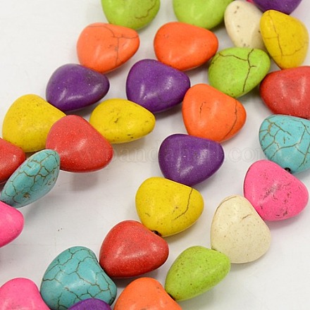 Heart Synthetic Turquoise Beads Strands TURQ-G141-B-03-1