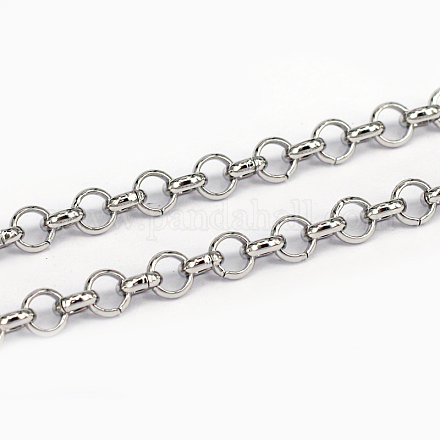 3.28 Feet 304 Stainless Steel Rolo Chains X-CHS-L001-28-4mm-1