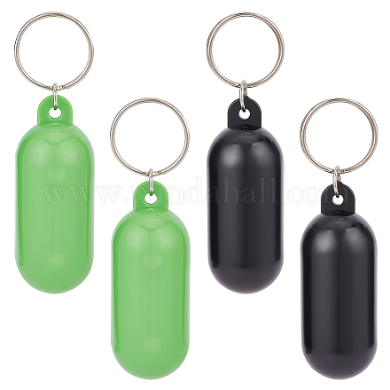 Nbeads 4 Stück 2 Farben schwimmender Schlüsselanhänger aus Kunststoff in Pillenform KEYC-NB0001-72-1