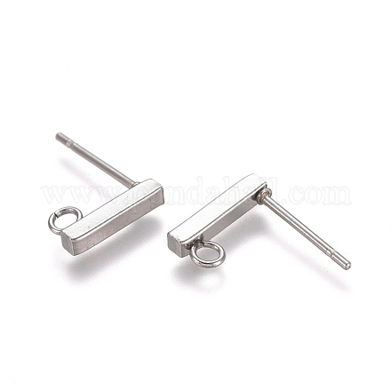 304 Stainless Steel Stud Earring Findings X-STAS-E482-03B-P-1