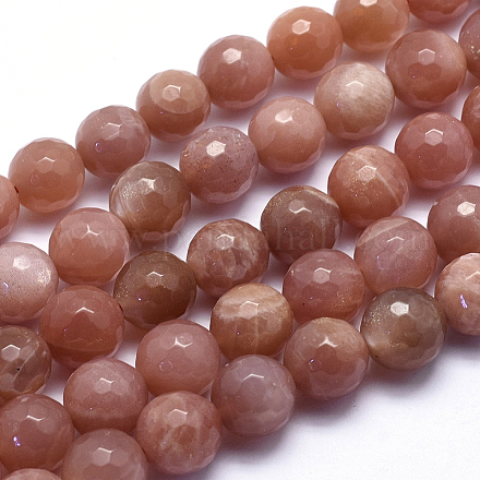 Natürliche sunstone Perlen Stränge G-K224-10-10mm-1