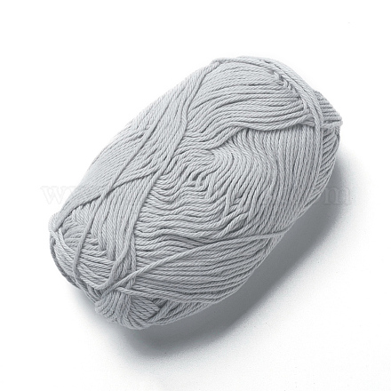 綿編み糸  かぎ針編みの糸  ライトグレー  1mm  約120m /ロール YCOR-WH0004-A07-1