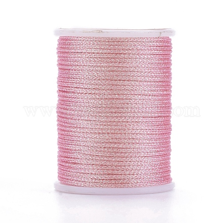 ポリエステルメタリック糸  ピンク  1mm  約7.65ヤード（7m）/ロール OCOR-G006-02-1.0mm-11-1