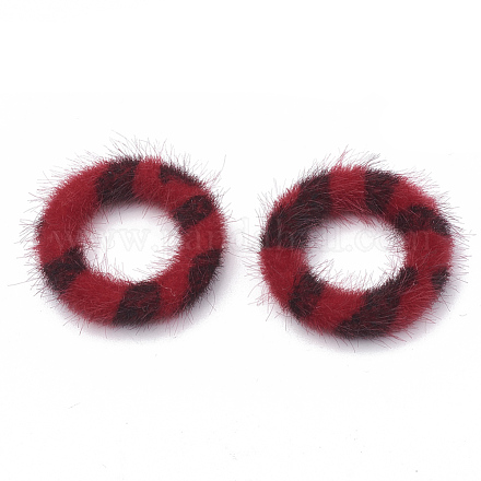 Faux Mink Fur Covered Linking Rings X-WOVE-N009-08E-1