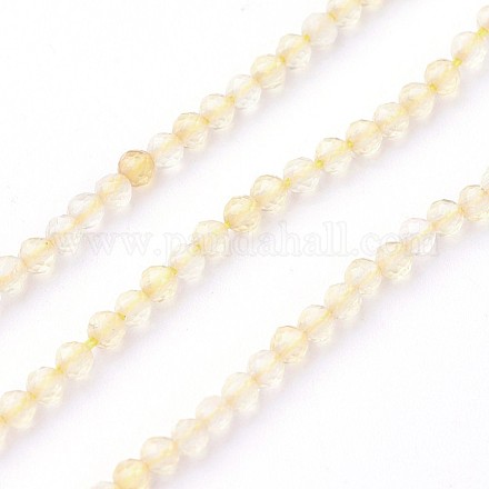 Chapelets de perles de citrine naturelle G-F619-24-2mm-1