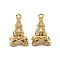 304 Stainless Steel Pendants, Eiffel Tower Charm, Ion Plating(IP), Real 18K Gold Plated, 16x9.5x10mm, Hole: 1.4mm