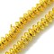 Electroplated Natural Lava Rock Beads Strands, Rondelle, Saucer Beads, Golden Plated, 8.5x4.5mm, Hole: 1.8mm, about 85pcs/strand, 15.59''(39.6cm)
