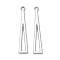 Alloy Pendants, Triangle Charms, Platinum, 36x6.5x1.5mm, Hole: 1.5mm