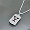 Rectangle with Laser Cut Letter 201 Stainless Steel Initial Pendant Necklaces, Stainless Steel Color, Letter Y, 23.62 inch(60cm)