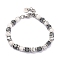 Natural Howlite & Synthetic Hematite Round Beaded Bracelet, 8-1/4 inch(21cm)