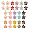 Alloy Pendants, with Enamel, Flower, Light Gold & Golden, Mixed Color, 32pcs/box