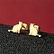 Stainless Steel Stud Earrings, Dog Shape, Golden, 8x9mm