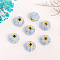 Polyester European Beads, with Iron Core, Large Hole Beads, Rondelle, Cornflower Blue, 15x14mm, Hole: 4mm