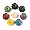 Glass Beads, Flower, Golden Metal Enlaced, Mixed Color, 14x14.5x7mm, Hole: 1~1.2mm
