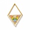 Handmade MIYUKI Japanese Seed Loom Pattern Seed Beads, Rhombus Pendants, Colorful, 30x18x1.5mm, Hole: 13x15mm
