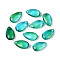 5Pcs Transparent Glass Beads, Top Drilled, Teardrop, Light Sea Green, 14x8mm, Hole: 1mm
