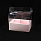 Plastic & Paper Transparent Carrying Flower Gift Box, with 2 Compartment, for Bakery Cake Cupcake Packing, Rectangle, Pink, 265x185x300mm