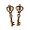 Tibetan Style Alloy Pendants, Key Alloy Pendants, Cadmium Free & Nickel Free & Lead Free, Antique Bronze, 42x14.5x2.5mm, Hole: 2mm