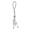Glass & Acrylic Mobile Straps, with Brass Star Chain, Lilac, 11.5cm, 2pcs/set