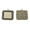 Tibetan Style Alloy Pendant Cabochon Settings, Square, Cadmium Free & Nickel Free & Lead Free, Antique Silver, 29.5x29.5x2mm, Hole: 3.5mm, Tray: 20x20mm
