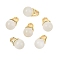 Cat Eye Pendants, with Real 18K Gold Plated Brass Findings, Teardrop, Old Lace, 13x8mm, Hole: 3mm