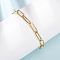 304 Stainless Steel Paperclip Chain Bracelets for Women, Ion Plating(IP), Real 18K Gold Plated, 6.89 inch(17.5cm)