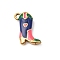 304 Stainless Steel Pendants, Boots, with Enamel, Golden, Blue, 18x16x5.5mm, Hole: 2mm
