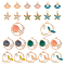 24Pcs 4 Style Zinc Alloy Enamel Pendants, with ABS Plastic Imitation Pearl, Mixed Shapes, Mixed Color, 15.5~28x14.5~29x3~7.5mm, Hole: 1.8~2.5mm, 6pcs/style