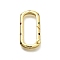 Brass Micro Pave Cubic Zirconia Spring Gate Rings, Long-Lasting Plated, Lead Free & Cadmium Free, Rack Plating, Rectangle, Real 18K Gold Plated, 27x14x4mm