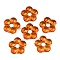 Transparent Glass Beads, Flower, Dark Orange, 24x25x7mm, Hole: 6mm