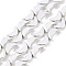 Electroplated Synthetic Non-magnetic Hematite Beads Strands, Crescent Moon, Silver Plated, 8.5x5x2.5mm, Hole: 0.8mm, about 56pcs/strand, 16.22 inch(41.2cm)