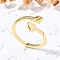 Brass Cuff Rings for Women, Letter, Letter B, Inner Diameter: 15.6mm
