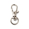 Alloy Swivel Clasps, Swivel Snap Hook, Lead Free & Cadmium Free, Platinum, 31x13x5mm, Hole: 9x6mm