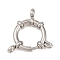 304 Stainless Steel Spring Ring Clasps, Stainless Steel Color, 17x17x4mm, Hole: 2.5mm