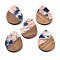 Resin and Walnut Pendants, Teardrop, Pearl Pink, 35.5x26x3mm, Hole: 2mm
