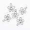Tarnish Resistant 304 Stainless Steel Charms, Flower, Stainless Steel Color, 11x9x1.5mm, Hole: 1mm