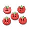 4-Hole Printed Opaque Resin Buttons, Tomato, Red, 13x13x3mm, Hole: 1.2mm