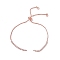 Brass Rhinestone Tennis Slider Bracelet Makings, with Box Chain, Rose Gold, 10 inch(25.4cm), Hole: 1.7mm