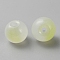 Two Tone Glass Beads, Round, Yellow, 8x7mm, Hole: 1.4mm