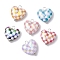 Acrylic Pendants, Heart, Lattice Shape, Mixed Color, 26.5x24.5x3.5mm, Hole: 3.2~3.7mm