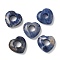 Natural Sodalite European Beads, Heart Large Hole Beads, 15x15~15.5x4.5~5mm, Hole: 6mm