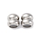 201 Stainless Steel Beads, with Rubber Inside, Slider Beads, Column, Grooved Beads, Anti-Tarnish, Stainless Steel Color, 9x9mm, Hole: 2.5mm