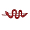 Alloy Rhinestone Hair Bobby Pins, Snake, Red, 26x69.5mm