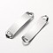 Tarnish Resistant 304 Stainless Steel Links connectors, Rectangle, Stainless Steel Color, 45x10x1mm, Hole: 4.5x6mm