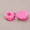 Opaque Resin Pendants, Donut Charm, Imitation Food, with Platinum Tone Iron Findings, Hot Pink, 22.5x18.5x6mm, Hole: 2mm