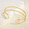 304 Stainless Steel Double Layer Bangles for Women, Real 18K Gold Plated, Inner Diameter: 2-1/2 inch(6.2cm)