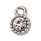 Alloy Rhinestone Pendants, Round Charms, Lead Free & Cadmium Free, Crystal, 11x8x3.5mm, Hole: 2mm