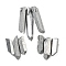 Electroplated Natural Quartz Crystal Graduated Beads Strands, Nuggets, Top Drilled, Silver, 21~43x5~13mm, Hole: 1mm, 3pcs/set