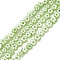 Handmade Millefiori Glass Bead Strands, Flower, Light Green, 4~7.2x2.6mm, Hole: 1mm, about 60~69pcs/Strand, 16 inch(40cm)