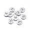 Tarnish Resistant 304 Stainless Steel Links connectors, Laser Cut, Flat Round with Heart Rose, Stainless Steel Color, 11.5x1mm, Hole: 1.2mm